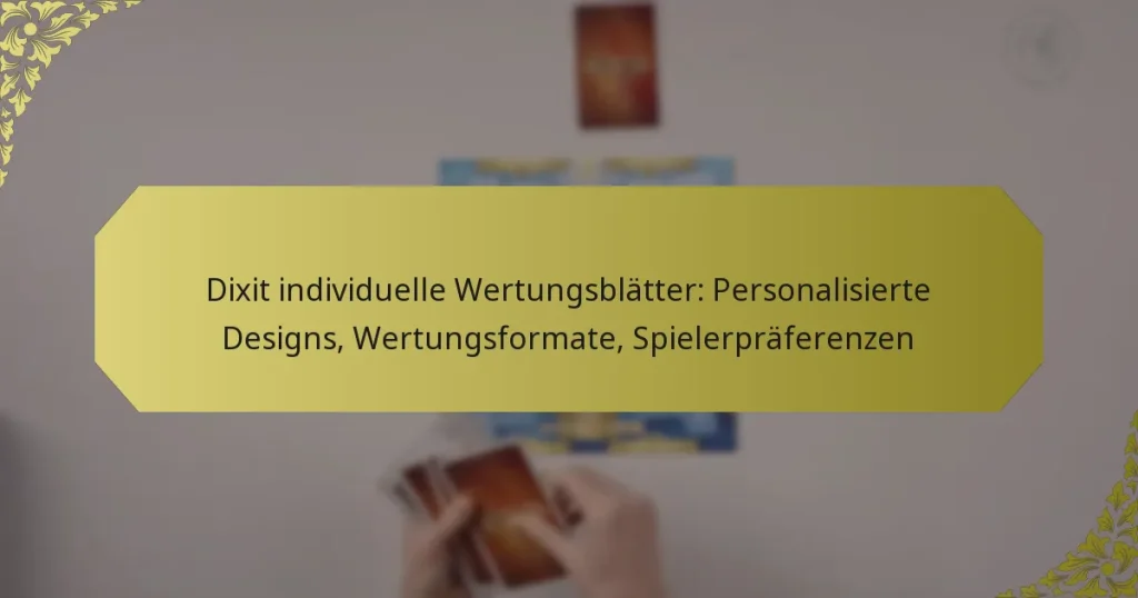 Dixit individuelle Wertungsblätter: Personalisierte Designs, Wertungsformate, Spielerpräferenzen