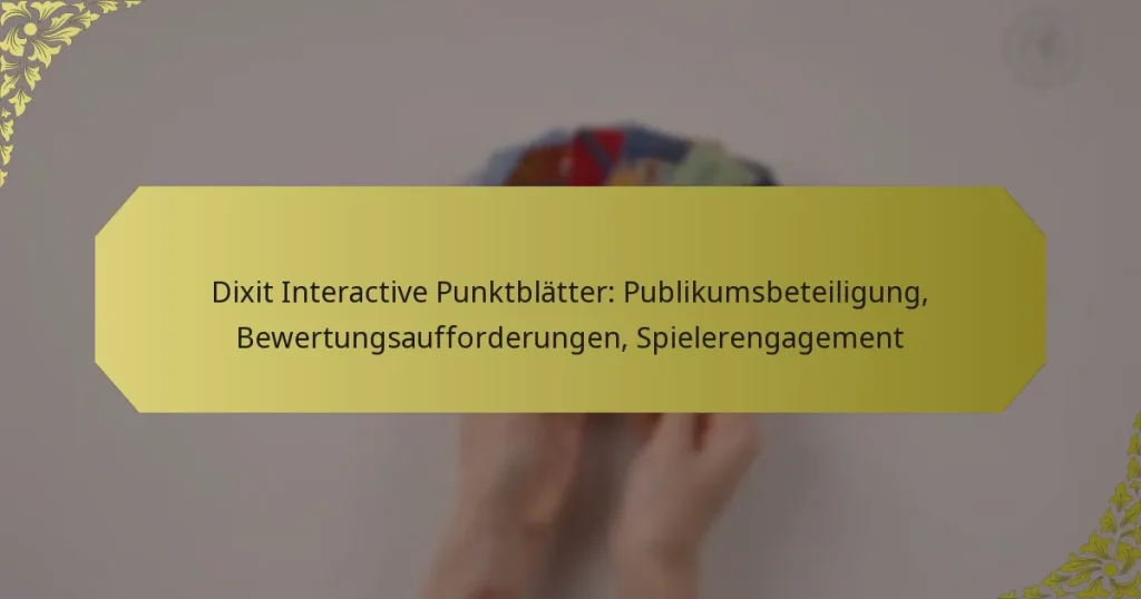 Dixit Interactive Punktblätter: Publikumsbeteiligung, Bewertungsaufforderungen, Spielerengagement