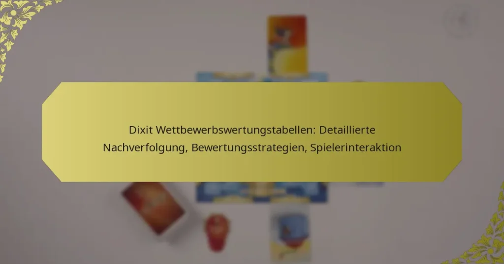 Dixit Wettbewerbswertungstabellen: Detaillierte Nachverfolgung, Bewertungsstrategien, Spielerinteraktion